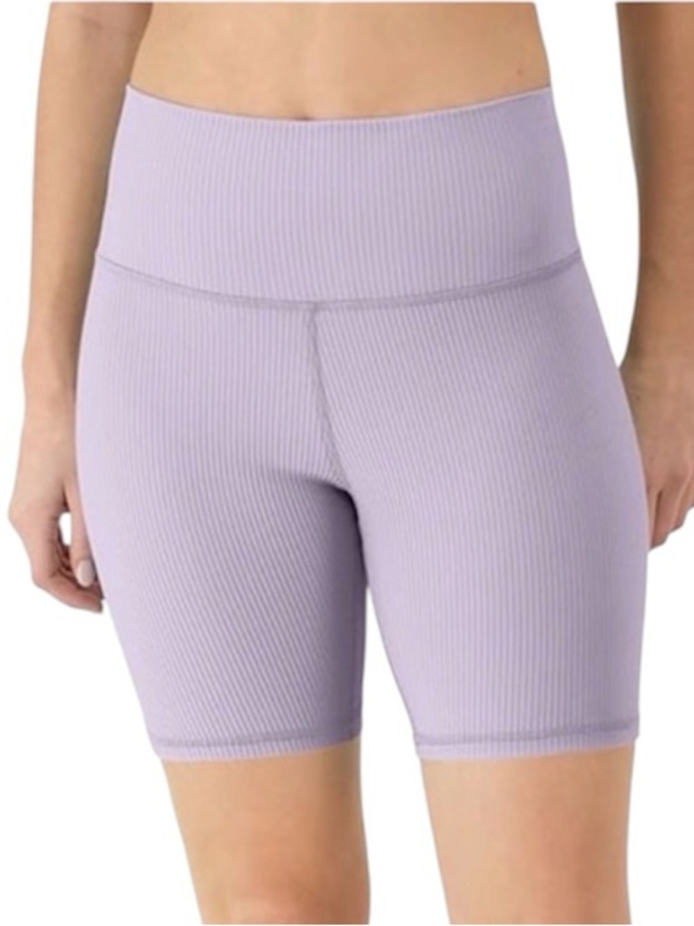 Champion Ribbed High-Waist Biker Shorts Lavender Size XL in GUC